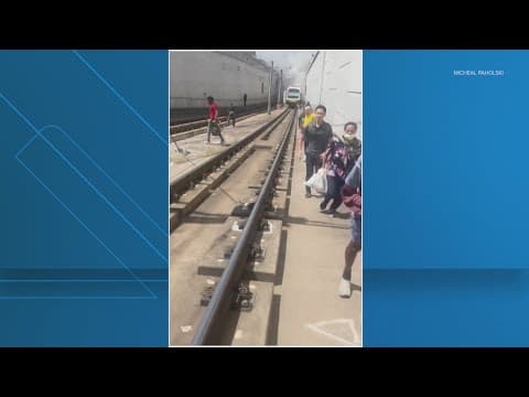 Dallas commuter train catches fire