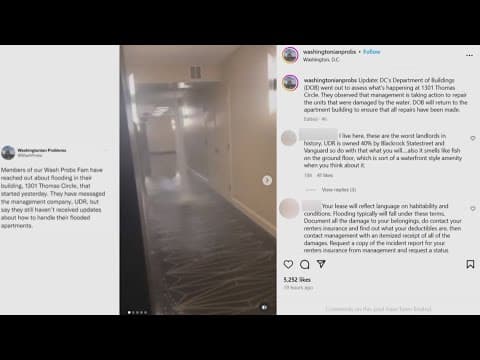 DC residents say they've been left in the dark by management after apartment flooding