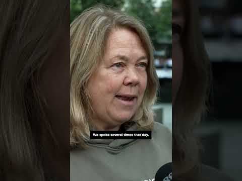 People who lost loved ones speak during memorial services at the World Trade Center in New York City