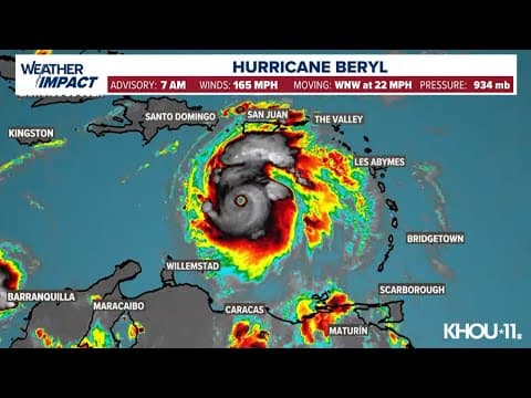 Tropical update: Hurricane Beryl continues heading toward Jamaica as a Cat. 5 storm