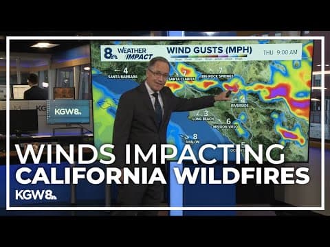 Winds, rough conditions impacting California wildfires