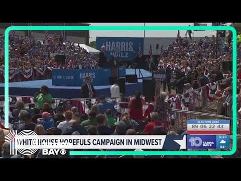 Democratic ticket begins first full day of campaigning in Midwest