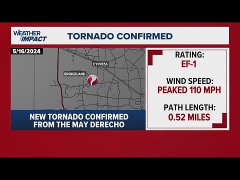 Nearly 3 months after Houston's derecho, another tornado confirmed on that day