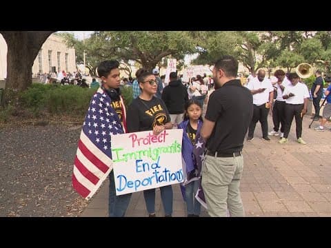 Houston leaders, organizations rally against President Trump's executive orders at city hall