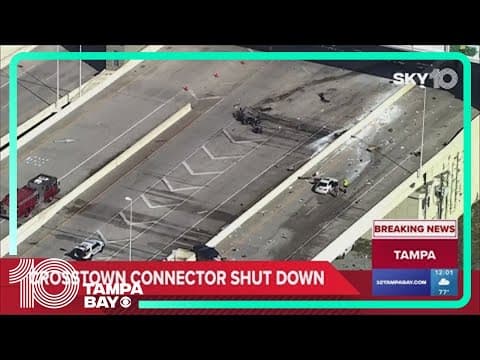 Fiery crash shuts down Selmon Crosstown Connector near I-4