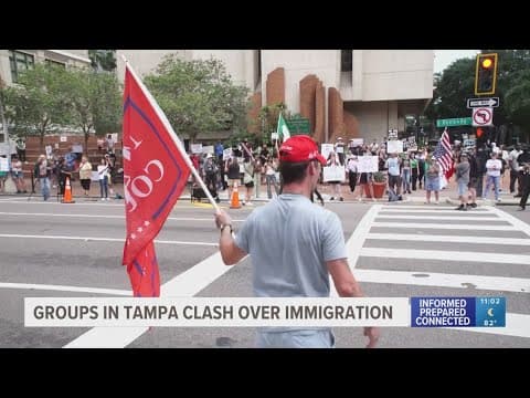 Protesters gather in Tampa to push back against ICE raids