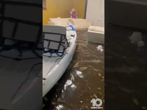 Storm surge inundates home in Bradenton, Florida during Hurricane Helene
