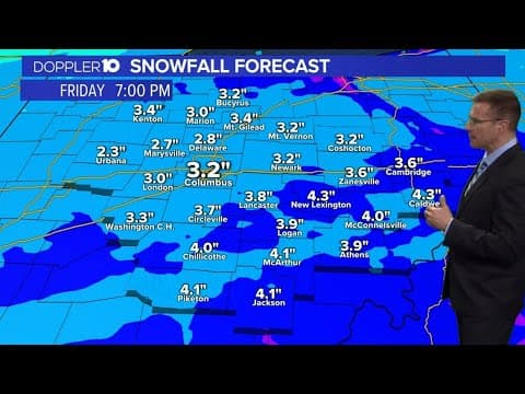 Tracking Snow: Up to 4" possible in parts of central Ohio by Friday evening