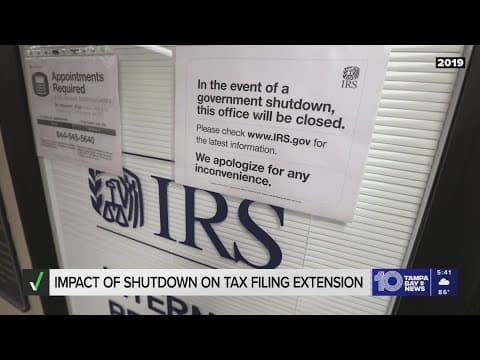 What's the impact of the government shutdown on tax filing extensions?