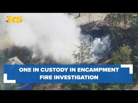 One man in custody in connection to Seattle encampment fire