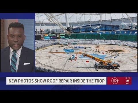 First look at Tropicana Field roof repairs following Hurricane Milton