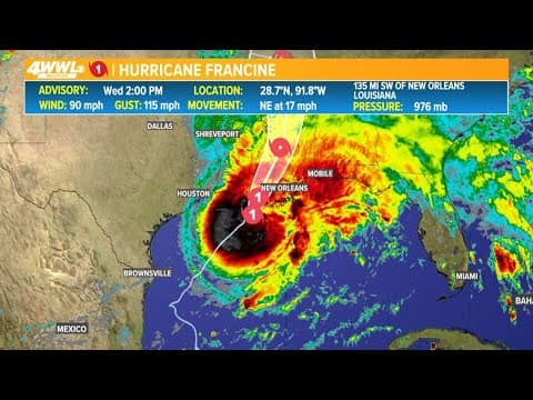 Hurricane Francine expected to make landfall Wednesday