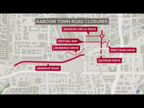 Here's how to beat traffic if you are headed to Addison Kaboom Town