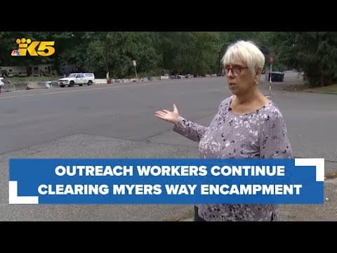Outreach workers months into the process of clearing Myers Way encampment