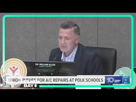 Members speak at school board meeting regarding hundreds of Polk County classrooms still without AC