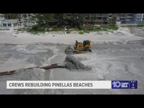 Crews moving sand on Pinellas County Beaches to protect coast during storm season