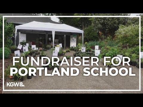 Woman selling plants for Markham Elementary School fundraiser