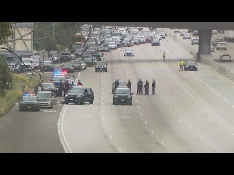 All lanes of 805 north near Imperial Ave closed after shooting involving CHP