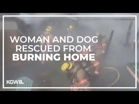 Fire crews rescue woman, dog from burning Southeast Portland home