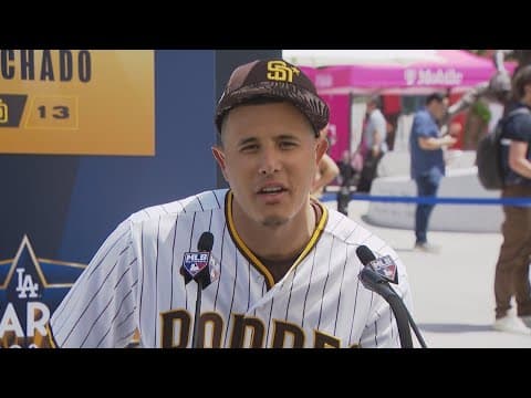 Manny Machado talks to the media before the 2022 All-Star Game