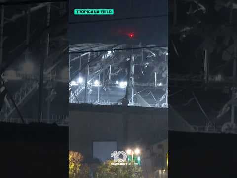 Tropicana Field roof ripped off from Hurricane #Milton #10tampabay #florida #tampabay
