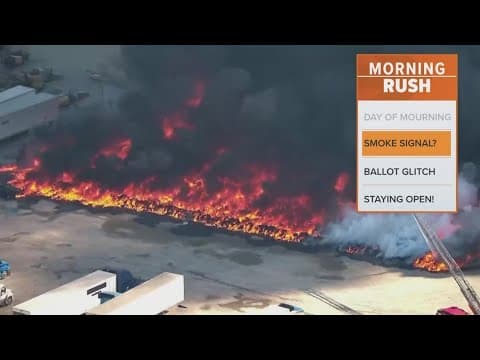 Giant fire burns in Wilmer, causing a huge plume of smoke