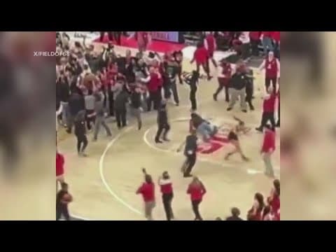 Ohio State fan accidentally knocks down Iowa's Caitlin Clark