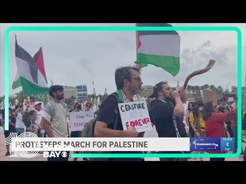 Protestors march for Palestine in Tampa