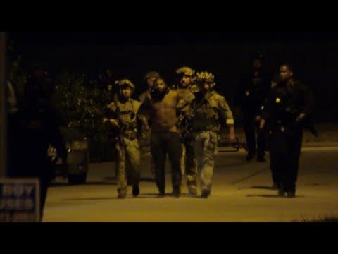 Raw video: Man accused of shooting 3 officers in 24 hours taken into custody after standoff