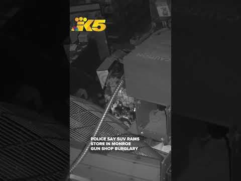 Surveillance video shows burglary at Monroe gun shop #shorts