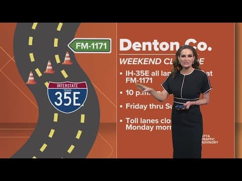 I-35E closed starting 10 p.m. Friday in Denton County