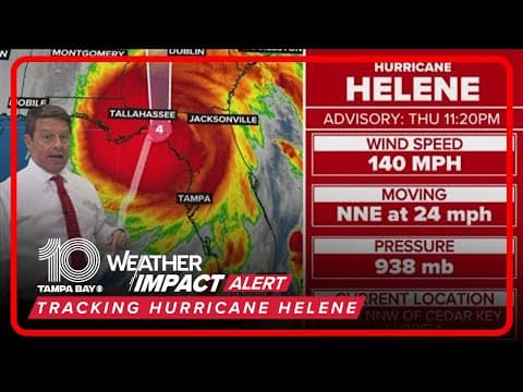 Hurricane Helene officially makes landfall in Florida's Big Bend region