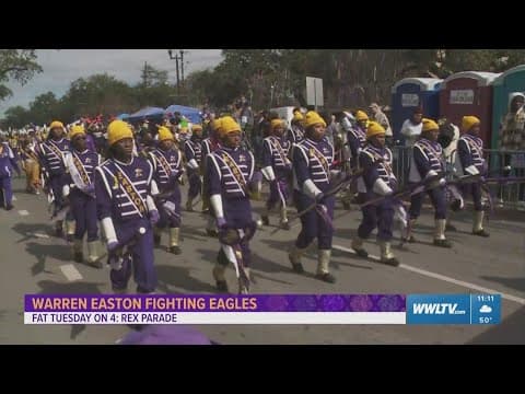 Warren Easton Fighting Eagles marches in Rex parade