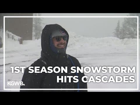 Surprise snow piles on Government Camp roads, Timberline Lodge