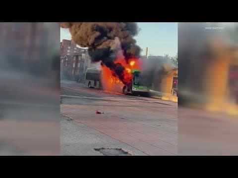 2 injured after IndyGo bus catches fire on city's near north side; 45-year-old man arrested