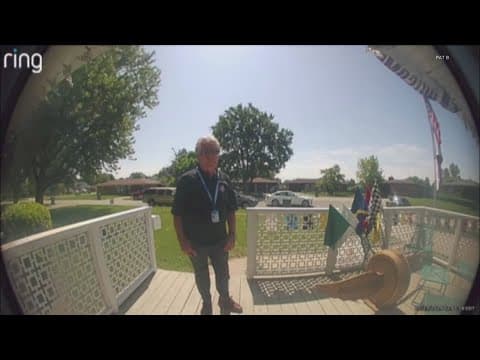 Mario Andretti tries to surprise family near IMS, signs porch decoration for Indy 500