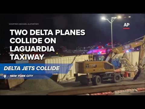 Delta jets collide on LaGuardia taxiway, flight attendant injured