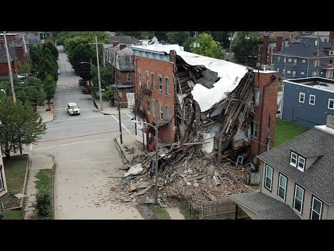 Demolition of partially collapsed east Columbus building begins