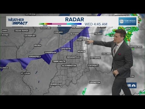 Weak front arriving today with one more round of isolated pop-up storms for Indiana