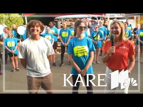 Champlin Park High School Marching Band plays at KARE 11 Barn