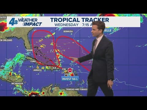 Wednesday 7 AM Tropical Update: Tracking two new disturbances, labeled Invests 93 and 94