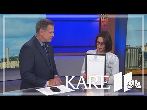 Lt. Gov. Peggy Flanagan visits KARE 11 with special sendoff for Randy