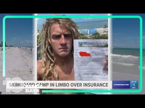 Skimboarding summer camp disputes commercial gathering permit requirement