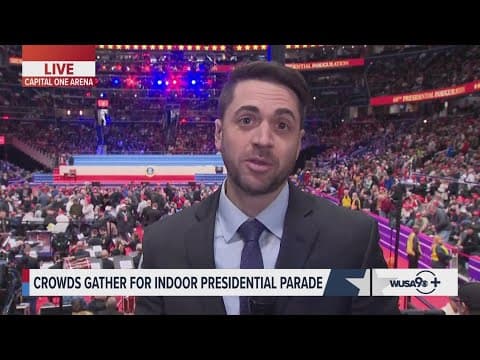 Crowd packed into Capital One Arena awaiting President Trump's arrival