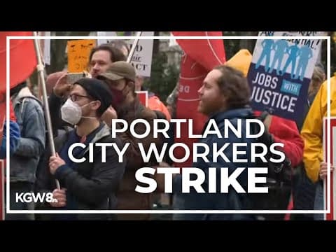 Portland City Laborers' rally downtown ahead of planned strike