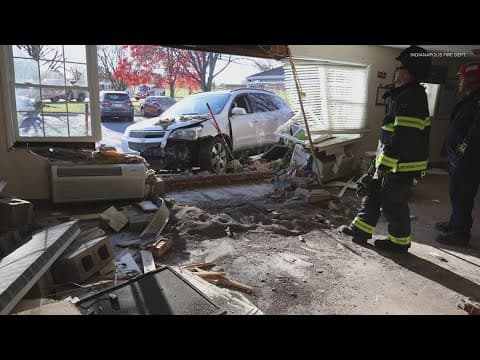Car crashes into nursing home on Indy's north side