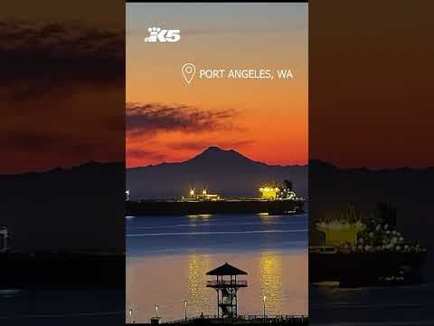 Spectacular sunrise over Port Angeles