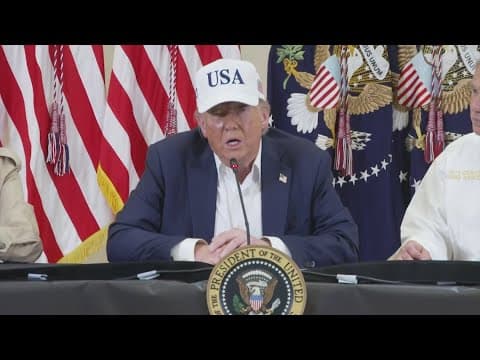 President Trump surveys Texas flood damage
