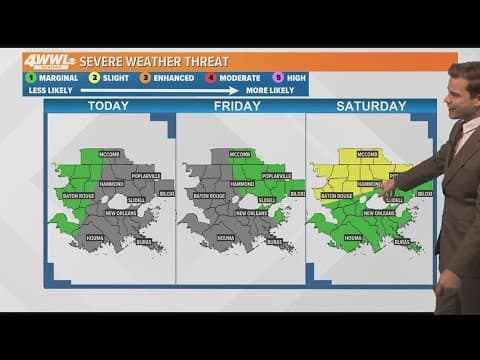 New Orleans Weather: Chance for showers or thunderstorms move through the area late Thursday