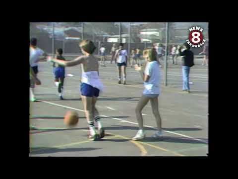 Co-ed physical ed classes Emerald Jr. High in El Cajon 1981